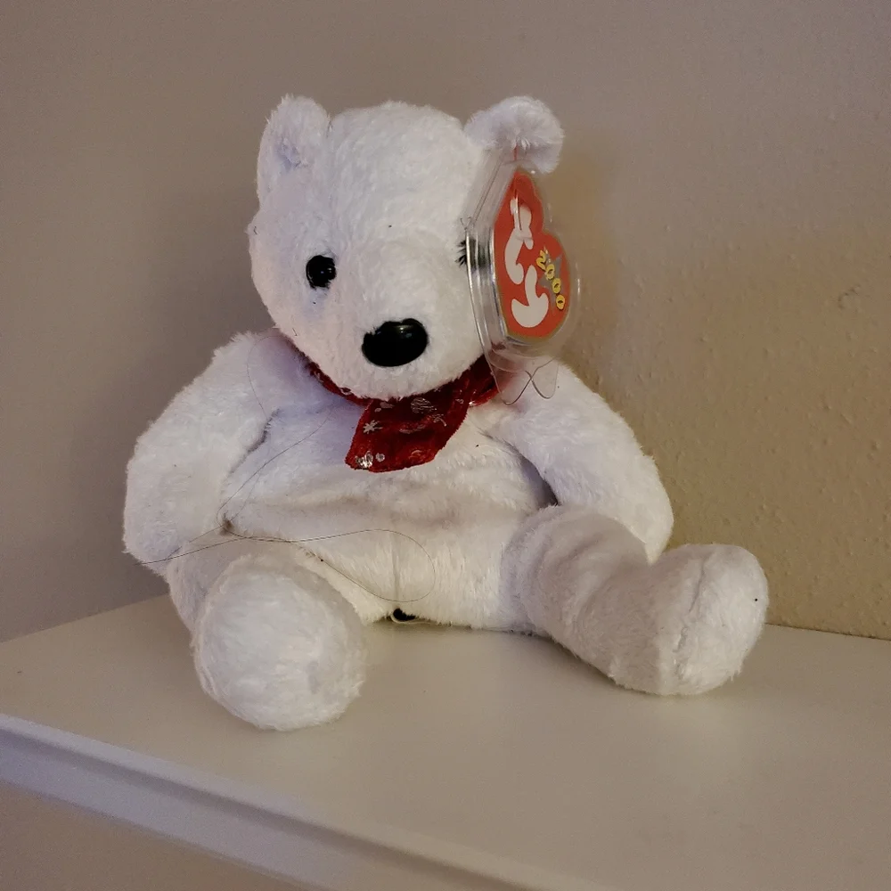 Ty 2000 HOLIDAY TEDDY White Christmas Bear